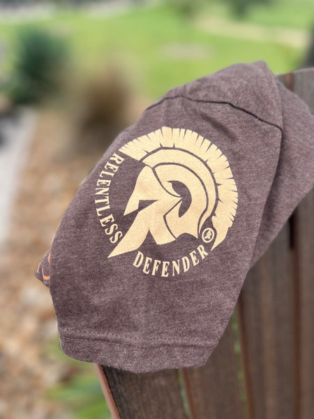 Relentless Defender TShirt: Brown – Warriors Heart