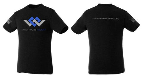 Warriors Heart Tri-Blend Shirt - Black w/Blue
