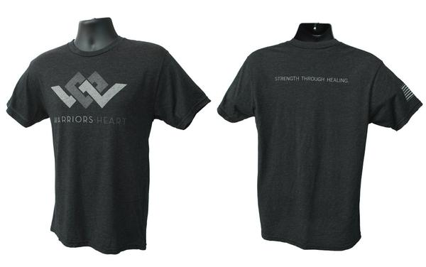 warriors heart tri-blend t-shirt black front back
