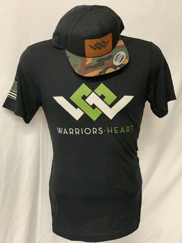 Warriors Heart Tri-Blend Shirt - Black w/Green