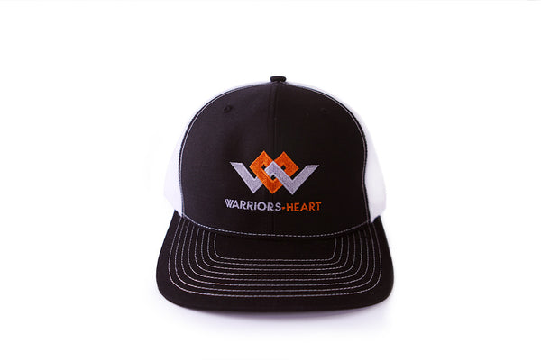 warriors heart structured trucker hat front